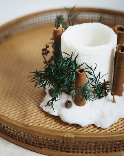 Scented Candles Frost Snow Candle Holder - Vanilla - La-Ra's - The Artisan Store