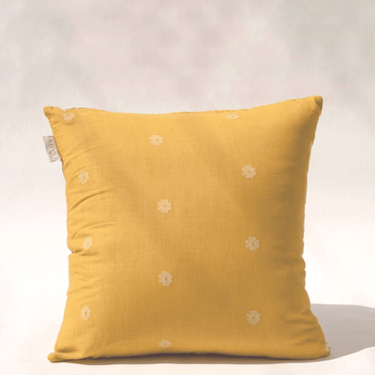 Muslin Yellow cushion cover 