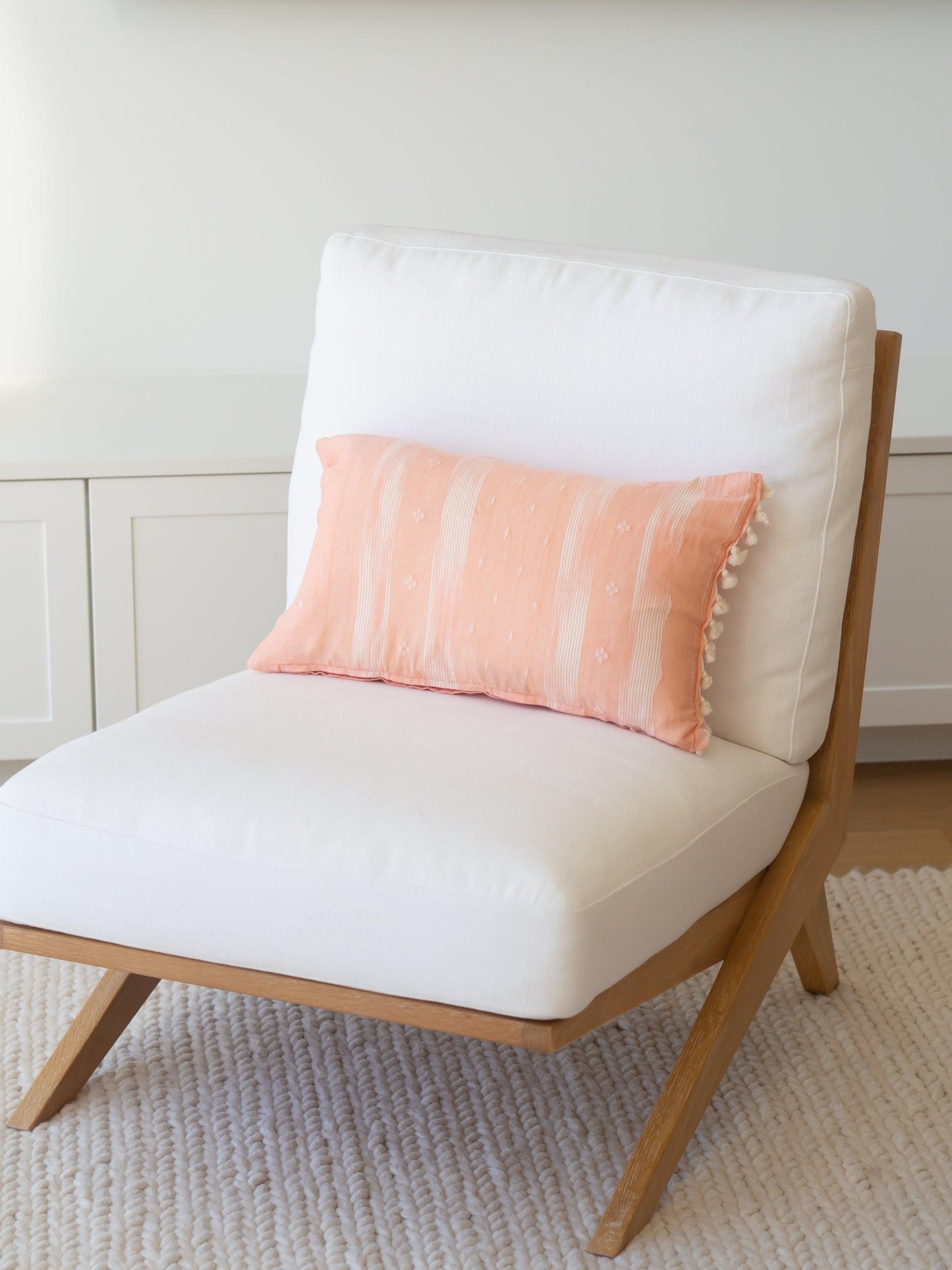 pink muslin cushion